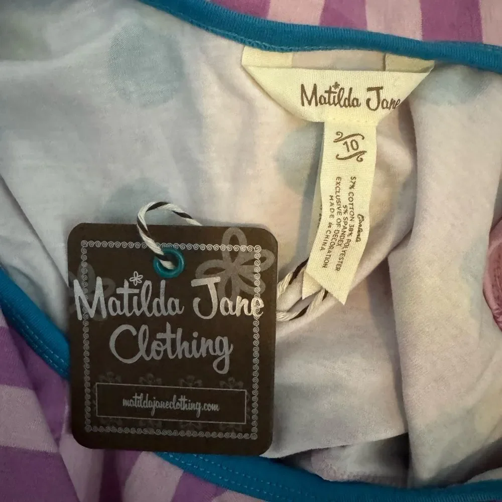 NWT New MATILDA JANE Ready To Tumble Ruffle Stripe Polka Dot Leotard Girls 10